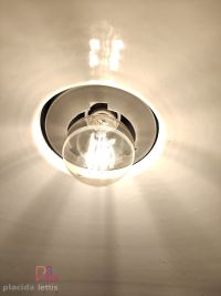 Lampada a sospensione vintage originale Mazdalux tortora, Inghilterra – miniatura 11