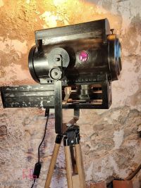 Riflettore teatrale vintage originale squadrato con vetrino rosso – miniatura 5