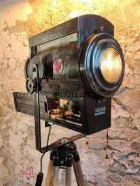 Riflettore teatrale vintage originale squadrato con vetrino rosso – miniatura 6