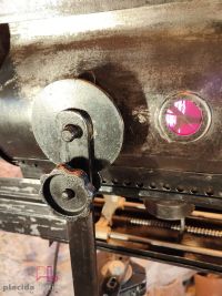 Riflettore teatrale vintage originale squadrato con vetrino rosso – miniatura 8
