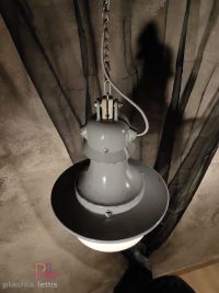 Lampada a sospensione vintage originale con vetro opalino, Verona anni '50 – miniatura 11