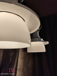 Lampada a sospensione vintage originale con vetro opalino, Verona anni '50 – miniatura 16