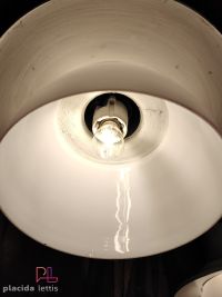Lampada a sospensione vintage originale con vetro opalino, Verona anni '50 – miniatura 18