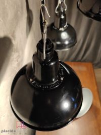 Lampada a sospensione vintage originale piccola nera, URSS anni '70 – miniatura 6