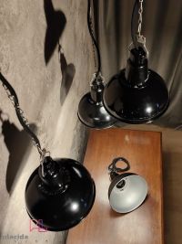 Lampada a sospensione vintage originale piccola nera, URSS anni '70 – miniatura 8