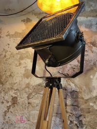 Faro da teatro vintage originale nero martellato con ottone, Italia – miniatura 10