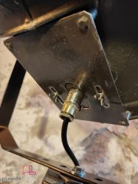 Faro da teatro vintage originale nero martellato con ottone, Italia – miniatura 22