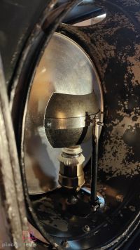 Faro da teatro vintage originale nero martellato con ottone, Italia – miniatura 17