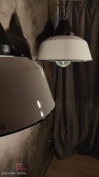 Lampada a sospensione vintage originale bianca, Ungheria anni '60 – miniatura 5