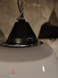 Lampada a sospensione vintage originale bianca, Ungheria anni '60 – miniatura 20