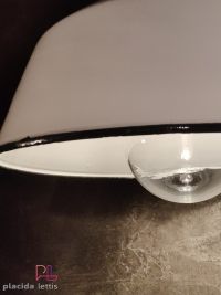 Lampada a sospensione vintage originale bianca, Ungheria anni '60 – miniatura 19