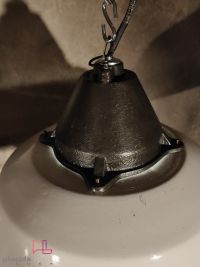 Lampada a sospensione vintage originale bianca, Ungheria anni '60 – miniatura 18
