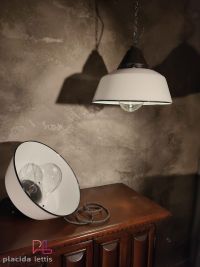Lampada a sospensione vintage originale bianca, Ungheria anni '60 – miniatura 16