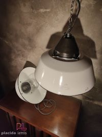 Lampada a sospensione vintage originale bianca, Ungheria anni '60 – miniatura 10