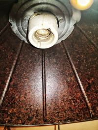 Original vintage pendant light in brown bakelite, East Germany 1970s – thumbnail 25