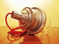 Original vintage bunker pendant light, blast-proof glass, USSR 1970s – thumbnail 6
