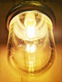 Original vintage bunker pendant light, blast-proof glass, USSR 1970s – thumbnail 4