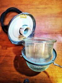 Small original vintage pendant light with ribbed glass, Russia 1970s-80s – thumbnail 16