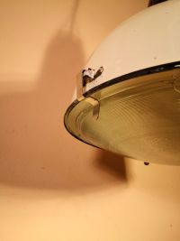 Lampada industriale anni '70 - Colore bianco e sottile bordo nero – miniatura 6