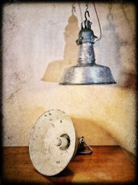 Lampada a sospensione vintage originale da lampione, Padova anni '60 – miniatura 1