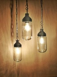 Small original vintage pendant light with glass cylinder, USSR 1970s – thumbnail 1
