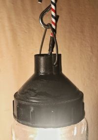 Small original vintage pendant light with glass cylinder, USSR 1970s – thumbnail 7