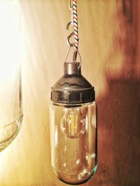 Small original vintage pendant light with glass cylinder, USSR 1970s – thumbnail 6