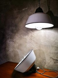 Original vintage WAS-FEM pendant light in white, Hungary 1960s – thumbnail 12