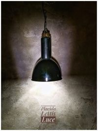 Original vintage black Bauhaus pendant light, cast iron top, 1960s – thumbnail 2