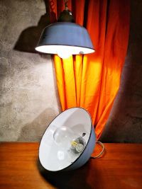 Original vintage WAS-FEM pendant light in blue-grey, Hungary 1960s – thumbnail 7