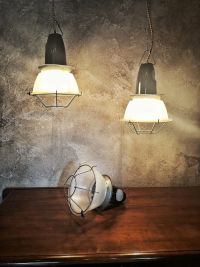 Small original vintage pendant light with translucent shade, Russia 1970s – thumbnail 4