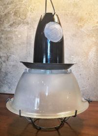 Small original vintage pendant light with translucent shade, Russia 1970s – thumbnail 8