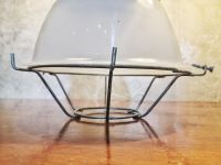 Small original vintage pendant light with translucent shade, Russia 1970s – thumbnail 6