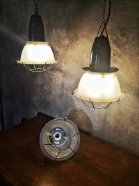 Small original vintage pendant light with translucent shade, Russia 1970s – thumbnail 11
