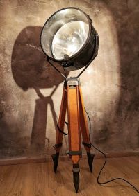 Lampada con treppiede vintage originale XXL con specchio, URSS anni '70 – miniatura 3