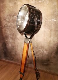 Lampada con treppiede vintage originale XXL con specchio, URSS anni '70 – miniatura 6