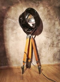 Lampada con treppiede vintage originale XXL con specchio, URSS anni '70 – miniatura 17