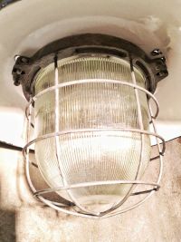 Original vintage lantern pendant light with ribbed glass, Poland – thumbnail 7