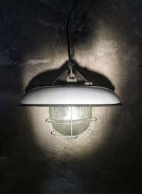 Original vintage lantern pendant light with ribbed glass, Poland – thumbnail 14