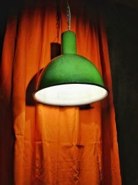 Lampada industriale anni'60 - Colore verde brillante e bianco all'interno – miniatura 7