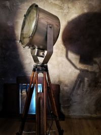 Lampada con treppiede vintage originale in metallo spazzolato, anni '80 – miniatura 10