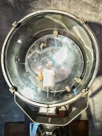 Lampada con treppiede vintage originale in metallo spazzolato, anni '80 – miniatura 8