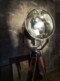 Lampada con treppiede vintage originale in metallo spazzolato, anni '80 – miniatura 14