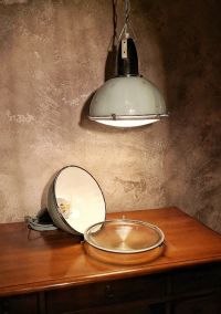 Original vintage pendant light in light green with curved glass, 1970s – thumbnail 9