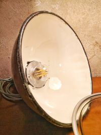 Original vintage pendant light in light green with curved glass, 1970s – thumbnail 14