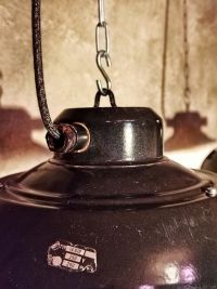 Original vintage lantern pendant light in black, Czechoslovakia 1960s – thumbnail 9