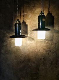 Original vintage Bauhaus lantern pendant light with opal glass, 1950s – thumbnail 9