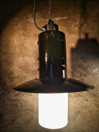 Original vintage Bauhaus lantern pendant light with opal glass, 1950s – thumbnail 16