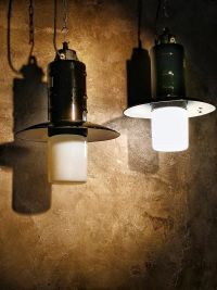 Original vintage Bauhaus lantern pendant light with opal glass, 1950s – thumbnail 8
