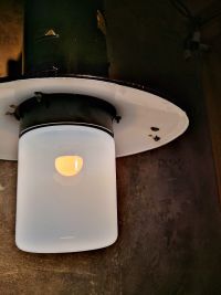 Original vintage Bauhaus lantern pendant light with opal glass, 1950s – thumbnail 18